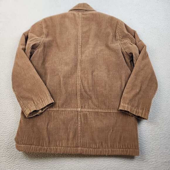 Vtg Abercrombie & Fitch Mens Large Brown Corduroy Sherpa Lined Jacket Y2K Chore - Picture 2 of 12